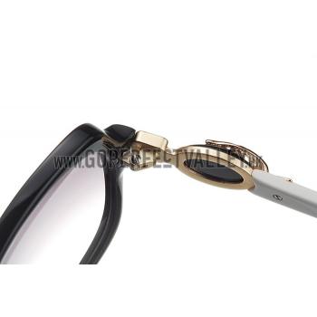 Replica Cartier Double C Decor Black Frame White Temples Sunglasses  308254