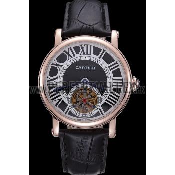 Cartier Rotonde Flying Tourbillon Black Dial 621957 Replica