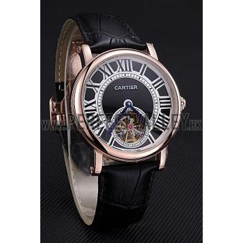 Cartier Rotonde Flying Tourbillon Black Dial 621957 Replica