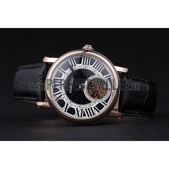 Cartier Rotonde Flying Tourbillon Black Dial 621957 Replica