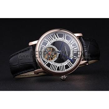 Cartier Rotonde Flying Tourbillon Black Dial 621957 Replica