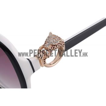 Cartier Panthere Decor Jewelry White Sunglasses 307783