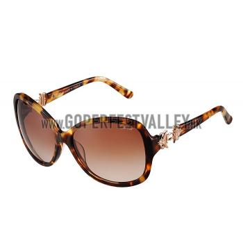 Replica Cartier Golden Finish Logo Detail Light Tortoiseshell Frame Sunglasses 308271