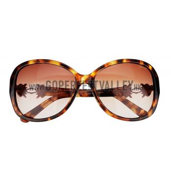 Replica Cartier Golden Finish Logo Detail Light Tortoiseshell Frame Sunglasses 308271