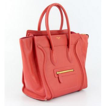 Celine  108908 2way Cow Leather Red Handbag Replica