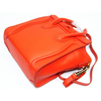 Celine  3008 2way Cow Leather Orange Handbag