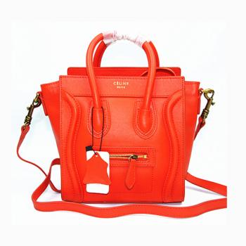 Celine  3008 2way Cow Leather Orange Handbag