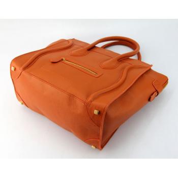 Celine  80017 2way Cow Leather Orange Handbag