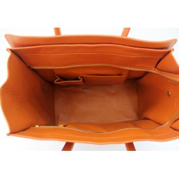 Celine  80017 2way Cow Leather Orange Handbag