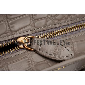 Celine Nano Luggage Crocodile Grey