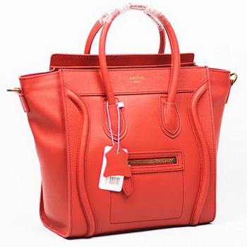 Replica Celine  2008 2way Cow Leather Red Handbag