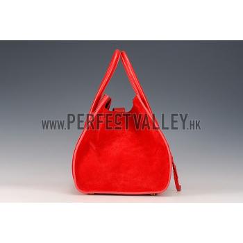 Celine Phantom Luggage Suede Leather Red Replica