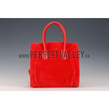 Celine Phantom Luggage Suede Leather Red Replica