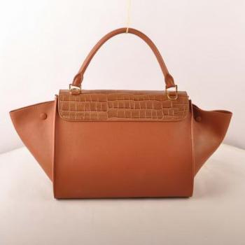 Celine 3073 2way Crocodile Brown Bag HM03053