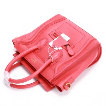 Cheap Celine  3008 2way Cow Leather Red Handbag