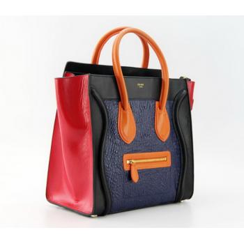 Celine 80017 2way Cow Leather Blue HM04146