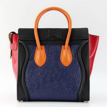 Celine 80017 2way Cow Leather Blue HM04146