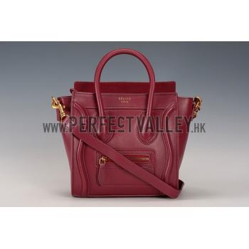 Celine Nano Luggage Dark Red