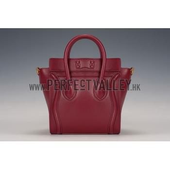 Celine Nano Luggage Dark Red