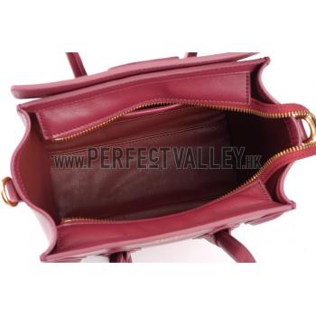 Celine Nano Luggage Dark Red