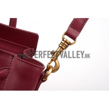 Celine Nano Luggage Dark Red