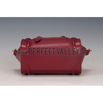 Celine Nano Luggage Dark Red