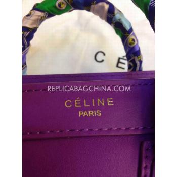 Celine Handbag Calfskin Purple