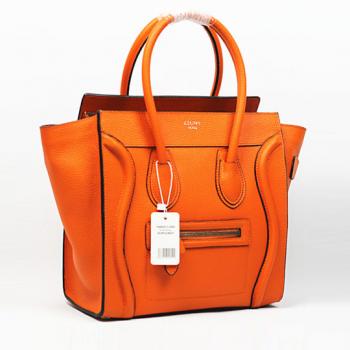 Celine  3028 Handbag Cow Leather Orange Replica