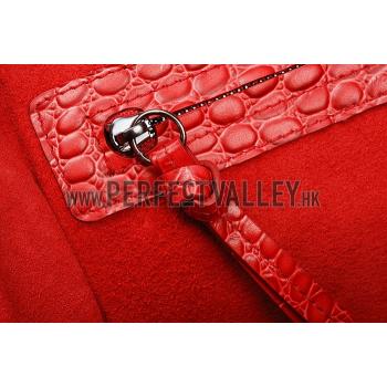 Celine Phantom Medium Red Crocodile Leather