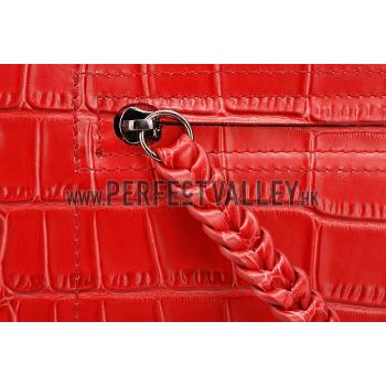 Celine Phantom Medium Red Crocodile Leather