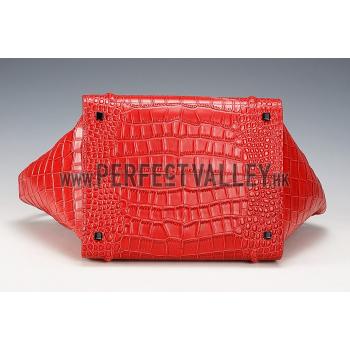 Celine Phantom Medium Red Crocodile Leather