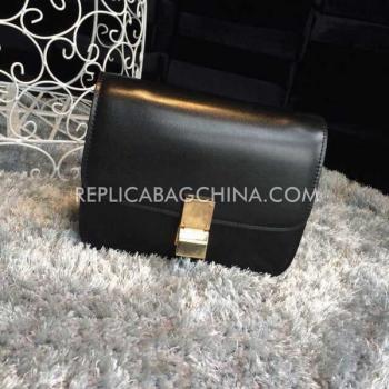 Celine Box Handbag Calfskin Black