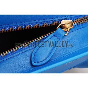 Celine Micro Luggage Blue Leather/Suede Leather