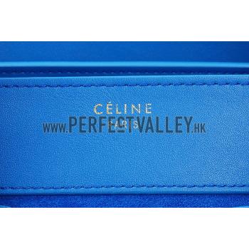 Celine Micro Luggage Blue Leather/Suede Leather