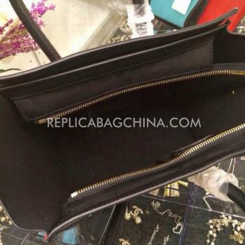 Replica Celine Trapeze Genuine Leather Black Handbag