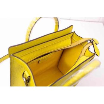 Celine Handbag Cross Body Bag Calfskin Yellow HM06292