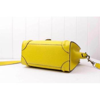 Celine Handbag Cross Body Bag Calfskin Yellow HM06292