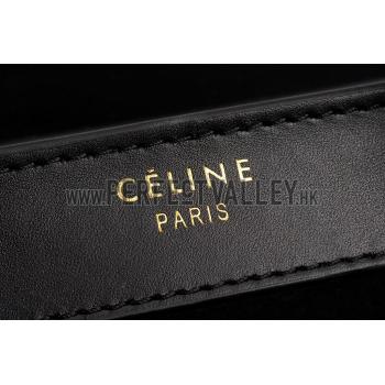 Celine Nano Luggage Black Leather and Suede