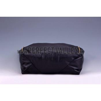 Replica Celine Cabas Gusset Large Black Leather Shoulder Bag