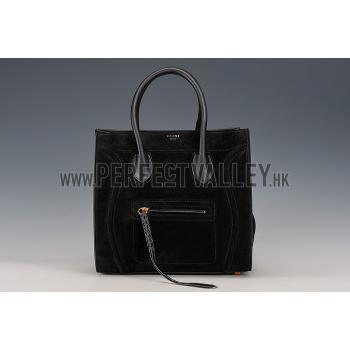 Celine Phantom Luggage Suede Leather Black