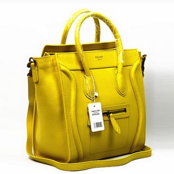 Celine  2008 2way Cow Leather Yellow Replica