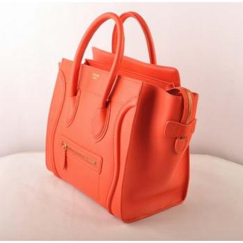 Celine  303 Handbag Cow Leather Orange