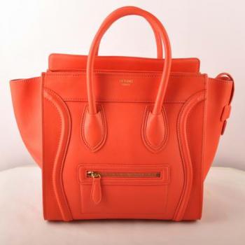 Celine  303 Handbag Cow Leather Orange