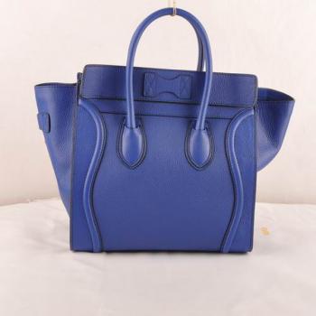 Celine  303 Handbag Cow Leather Blue