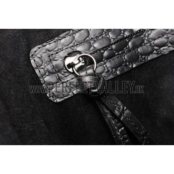 Cheap Celine Phantom Medium Black Crocodile Leather