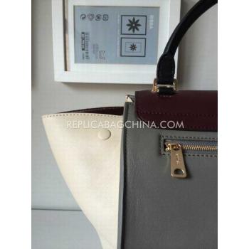 Celine Trapeze Calfskin Grey Handbag