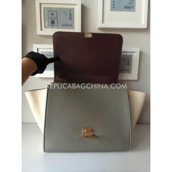 Celine Trapeze Calfskin Grey Handbag