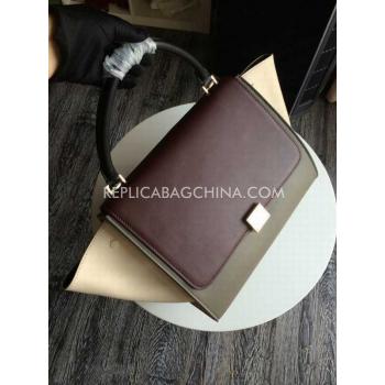 Celine Trapeze Calfskin Grey Handbag