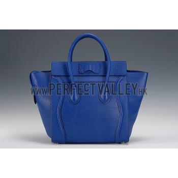 Replica Celine Mini Luggage Royal Blue Silver Hardware 18926737