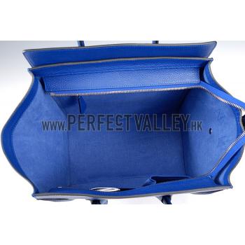 Replica Celine Mini Luggage Royal Blue Silver Hardware 18926737